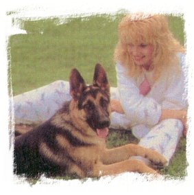 Lorella e il suo cane nel 1987